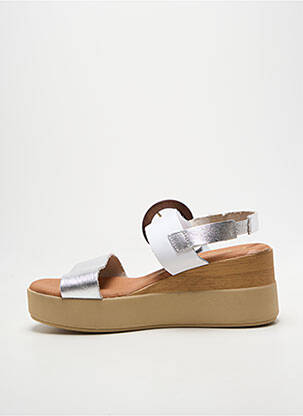 Sandales/nu pieds tissage satiné talon de 7 à 9cm argent MARILA femme