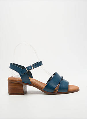 Sandales/nu pieds tissage satiné talon de 4 à 6cm bleu MARILA femme