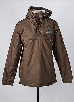 Parka manches longues a capuche vert KANA BEACH homme