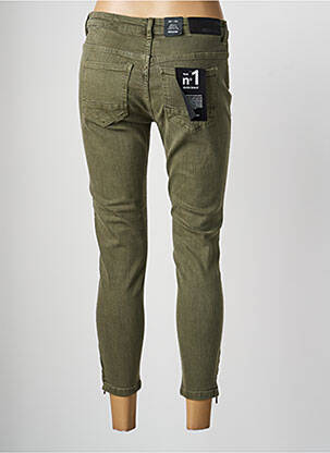 Pantalon 7/8 fermeture zippée sous rabat boutonné vert NOISY MAY femme