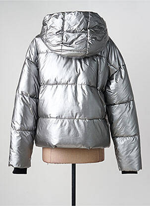 Doudoune manches longues a capuche argent NOISY MAY femme