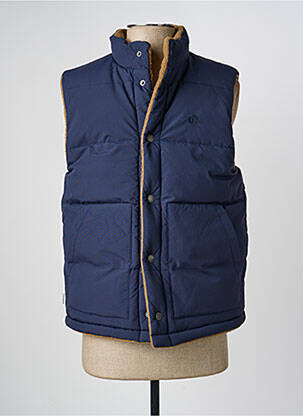 Doudoune fermeture zippée sous rabat pressionné sans capuche bleu ELEMENT homme