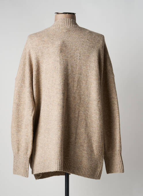 Gilet manches longues col v beige NOISY MAY femme