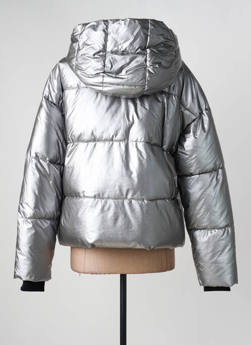 Doudoune manches longues a capuche argent NOISY MAY femme