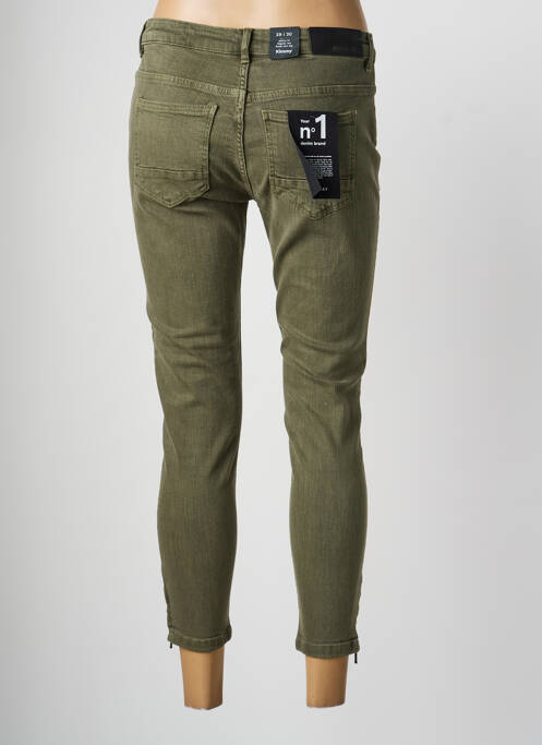 Pantalon 7/8 fermeture zippée sous rabat boutonné vert NOISY MAY femme