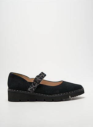 Ballerines tissage satiné talon de 4 à 6cm noir GADEA femme
