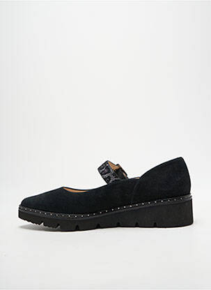 Ballerines tissage satiné talon de 4 à 6cm noir GADEA femme