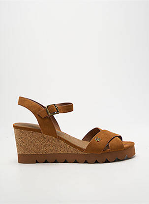 Sandales/nu pieds talon compensé talon de 7 à 9cm marron CHATTAWAK femme