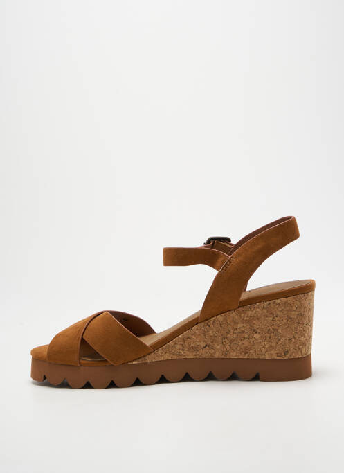 Sandales/nu pieds talon compensé talon de 7 à 9cm marron CHATTAWAK femme