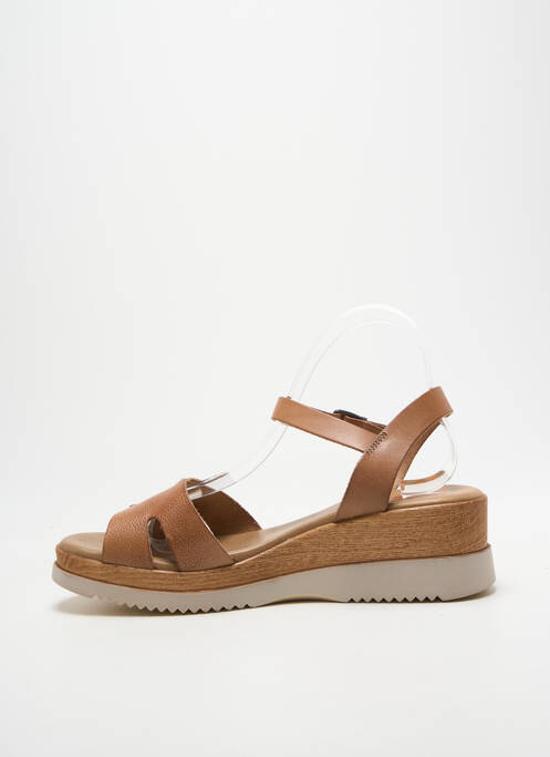 Sandales/nu pieds fermeture boucle(s) talon de 4 à 6cm marron PORRONET femme