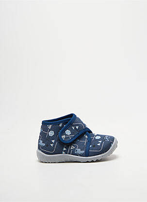 Chaussons/pantoufles fermeture scratch bout rond bleu SUPERFIT garçon