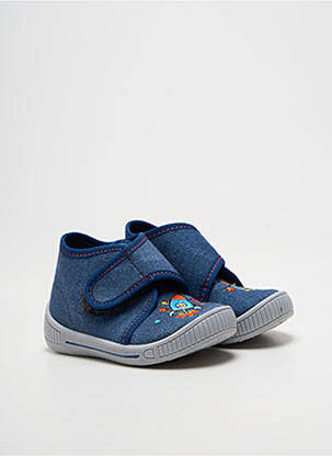 Chaussons/pantoufles fermeture scratch bout rond bleu SUPERFIT garçon