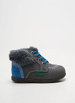 Bottillons empiècements bleu KICKERS garcon