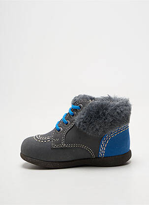 Bottillons empiècements bleu KICKERS garçon