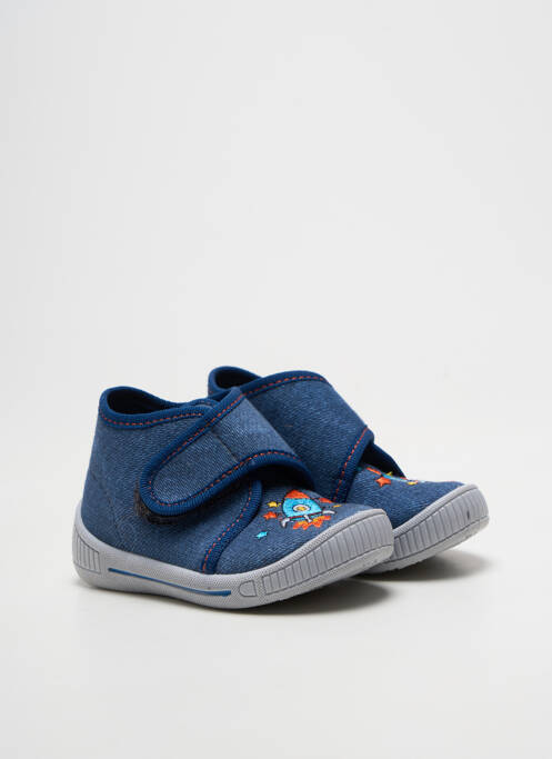 Chaussons/pantoufles fermeture scratch bout rond bleu SUPERFIT garcon