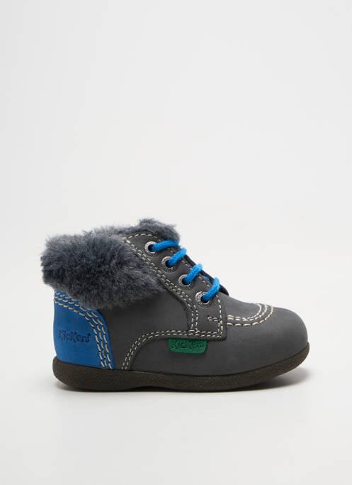 Bottillons empiècements bleu KICKERS garcon