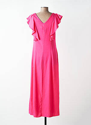 Robe longue manches courtes manches courtes rose B.YOUNG femme