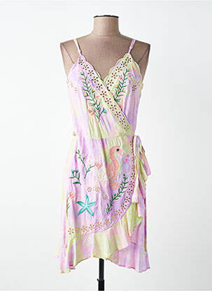 Robe courte coupe cintrée fines bretelles violet LAST QUEEN femme