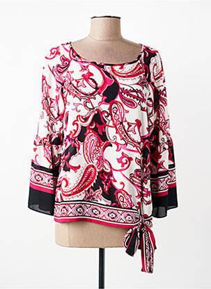 Top imprimé fantaisie manches longues rouge JOSEPH RIBKOFF femme