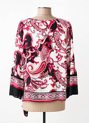 Top imprimé fantaisie manches longues rouge JOSEPH RIBKOFF femme