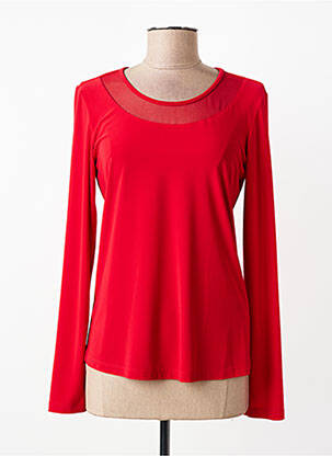 Top coupe cintrée manches longues rouge JOSEPH RIBKOFF femme