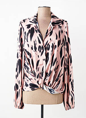 Chemisier imprimé fantaisie manches longues rose JOSEPH RIBKOFF femme