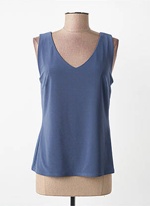 Top coupe cintrée fines bretelles bleu JOSEPH RIBKOFF femme