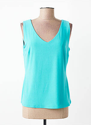 Top coupe cintrée fines bretelles bleu clair JOSEPH RIBKOFF femme