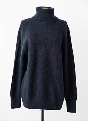Pull col roulé coupe cintrée manches longues bleu ESTHEME femme