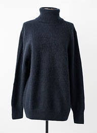 Pull col roulé coupe cintrée manches longues bleu ESTHEME femme