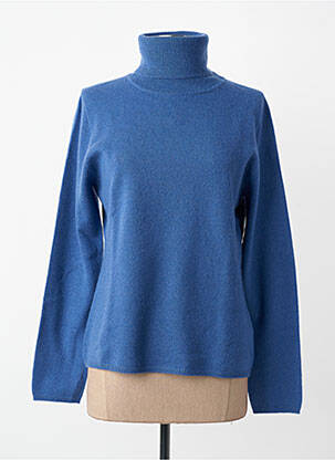 Pull col roulé coupe ajustée manches longues bleu ESTHEME femme