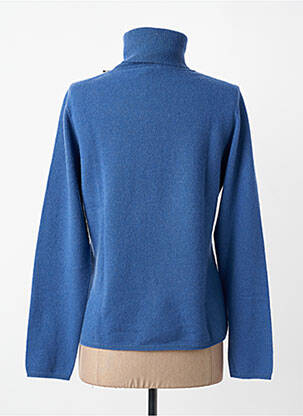 Pull col roulé coupe ajustée manches longues bleu ESTHEME femme