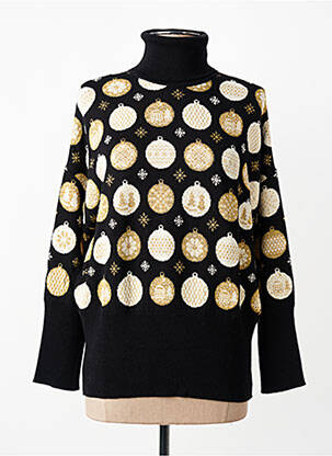 Pull col roulé resserrée sur le bas manches longues noir DEVERNOIS femme