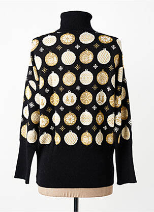 Pull col roulé resserrée sur le bas manches longues noir DEVERNOIS femme