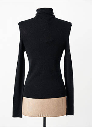 Pull col roulé coupe cintrée manches longues noir MAUD & SACHA femme