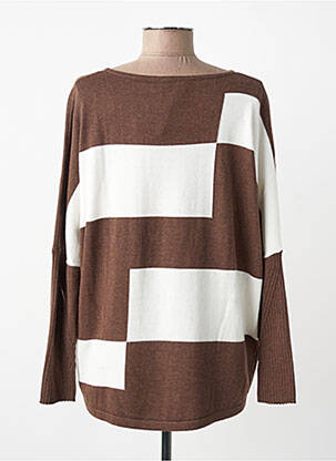 Pull coupe droite manches longues marron MARBLE femme
