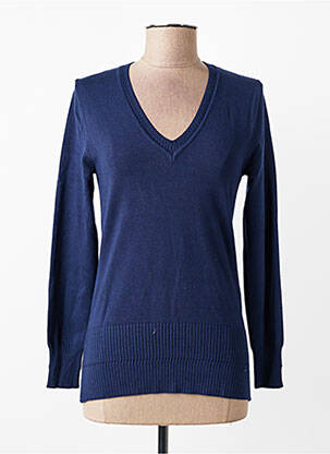 Pull coupe cintrée manches longues bleu MARBLE femme