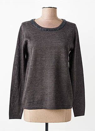 Pull coupe droite manches longues gris FUEGO WOMAN femme