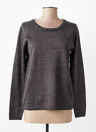 Pull col rond manches longues gris FUEGO WOMAN femme