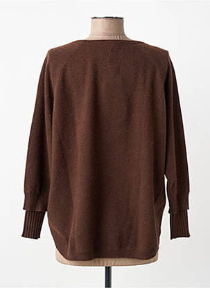 Pull col rond manches longues marron ESTHEME femme