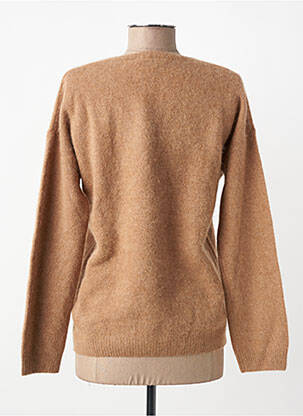 Pull coupe droite manches longues beige ESTHEME femme