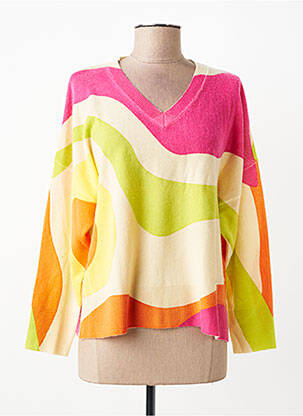 Pull coupe droite manches longues rose ESTHEME femme