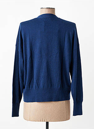 Gilet manches longues fermeture boutonnée sur le devant bleu ESTHEME femme