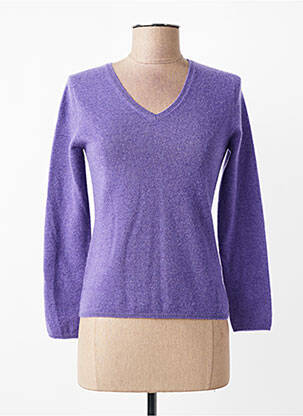 Pull coupe cintrée manches longues violet ESTHEME femme