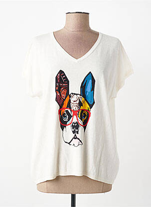 Top manches courtes manches courtes blanc ESTHEME femme