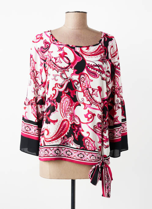 Top imprimé fantaisie manches longues rouge JOSEPH RIBKOFF femme