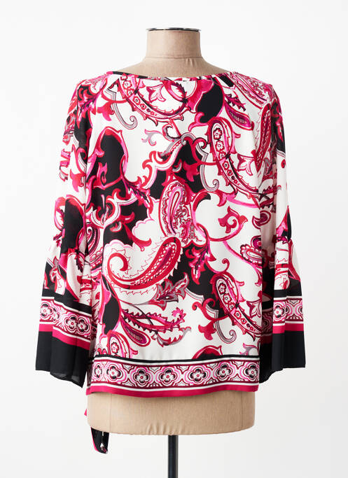 Top imprimé fantaisie manches longues rouge JOSEPH RIBKOFF femme