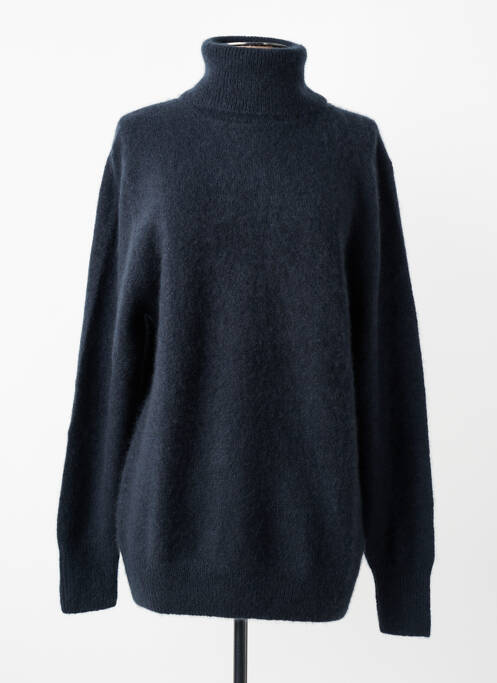 Pull col roulé coupe cintrée manches longues bleu ESTHEME femme