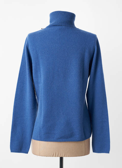Pull col roulé coupe ajustée manches longues bleu ESTHEME femme