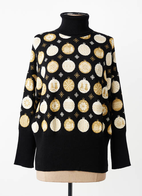 Pull col roulé resserrée sur le bas manches longues noir DEVERNOIS femme